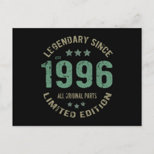 Original Since 1996 Vintage Legend Birthday Gift Postcard