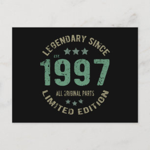 Original Since 1997 Vintage Legend Birthday Gift Postcard
