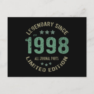Original Since 1998 Vintage Legend Birthday Gift Postcard