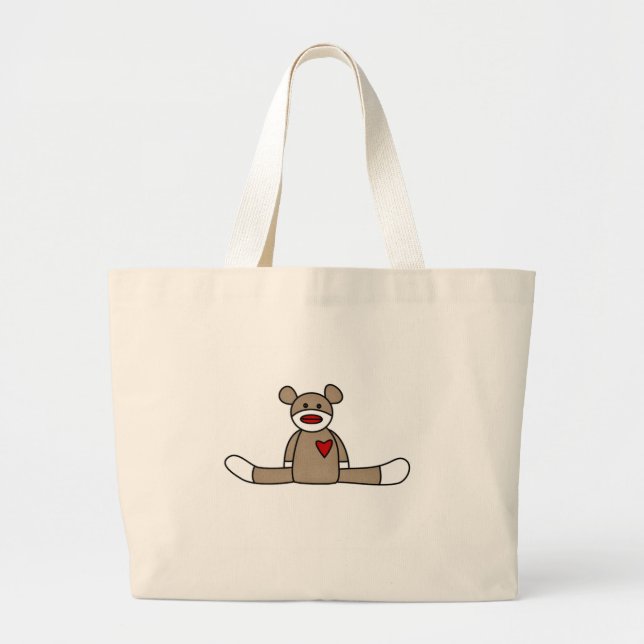 Original Sock Monkey Large Tote Bag (Front)