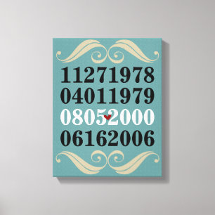 Original Special Dates Canvas Print