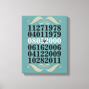 Original Special Dates Canvas Print