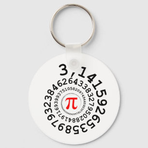 Original spiral of digits Pi number 3,14... Key Ring