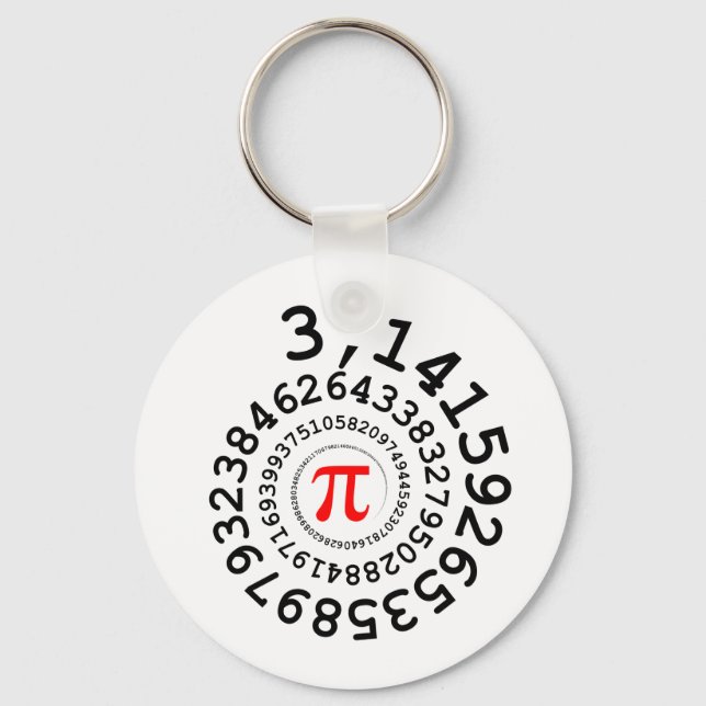 Original spiral of digits Pi number 3,14... Key Ring (Front)