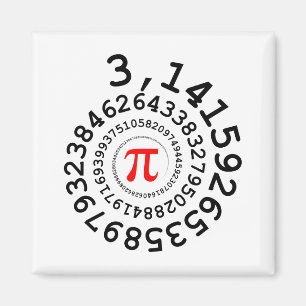 Original spiral of digits Pi number 3,14... Magnet
