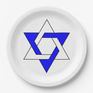 Original Star of David symbol Two colours T-Shirt Paper Plate