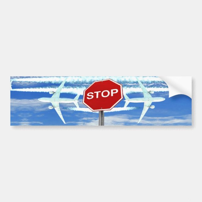 Original Stop Chemtrails Bumper Sticker (Front)