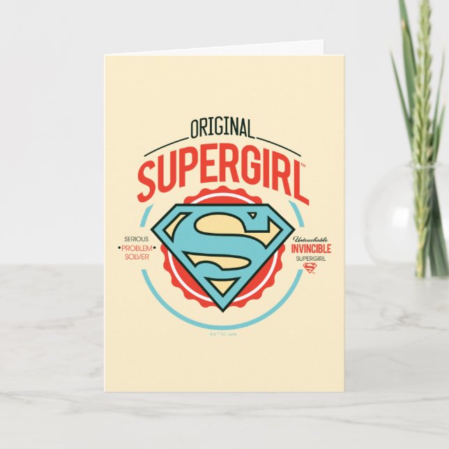 Original Supergirl Vintage Logo Badge Card (Front)