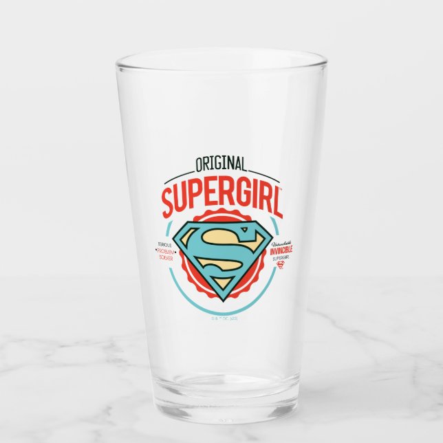 Original Supergirl Vintage Logo Badge Glass (Front)