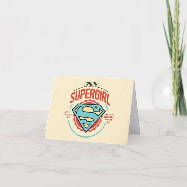 Original Supergirl Vintage Logo Badge Note Card (Front)