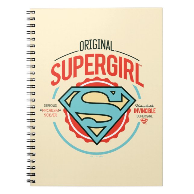 Original Supergirl Vintage Logo Badge Notebook (Front)