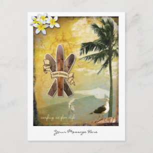Original Surf Inspired Digital Art Postcard
