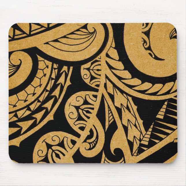 original tattoo drawing on wood island style mouse mat (Front)