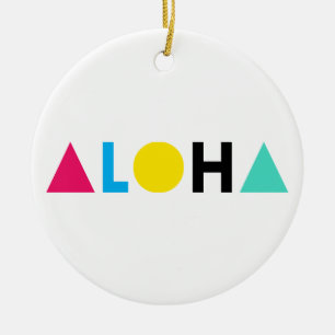 Original text ALOHA colour letters Ceramic Tree Decoration