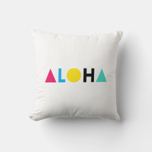 Original text ALOHA colour letters Classic Round S Cushion