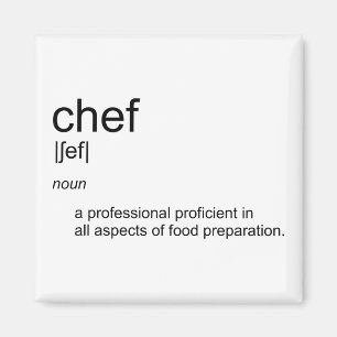 Original text design CHEF definition dictionary Magnet