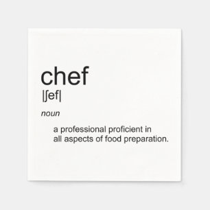 Original text design CHEF definition dictionary Napkin
