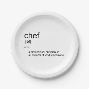 Original text design CHEF definition dictionary Paper Plate