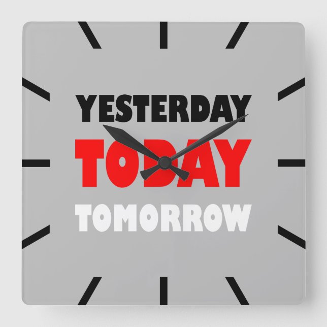 Original text design positive words phrase square wall clock (Front)