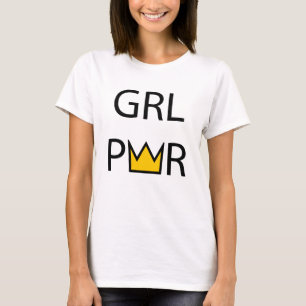 Original text GIRL POWER   Letter W equal crown T-Shirt