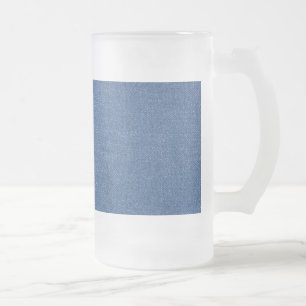 Original textile fabric blue fashion jean denim frosted glass beer mug