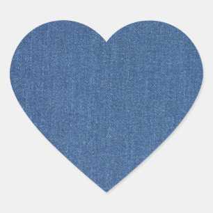 Original textile fabric blue fashion jean denim heart sticker