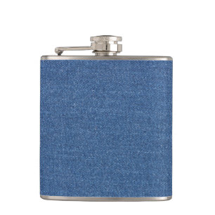 Original textile fabric blue fashion jean denim hip flask
