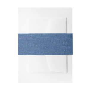 Original textile fabric blue fashion jean denim invitation belly band