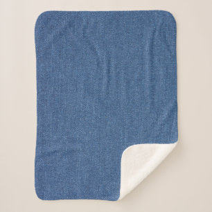 Original textile fabric blue fashion jean denim sherpa blanket