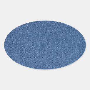 Original textile fabric blue fashion jeans pattern oval sticker
