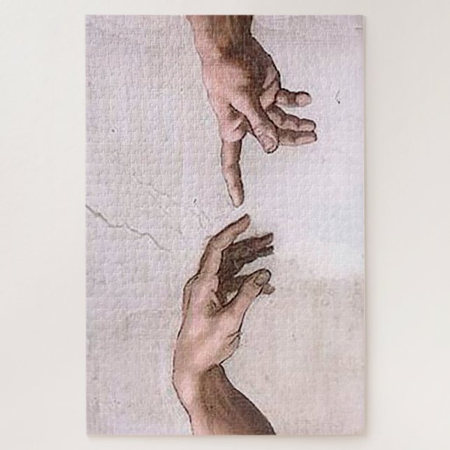 Original The Creation of Adam Hands Touch Jigsaw Puzzle (Vertical)