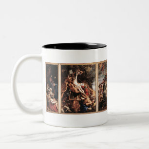 Original The Raising of the Cross by Ruben Two-Tone Coffee Mug