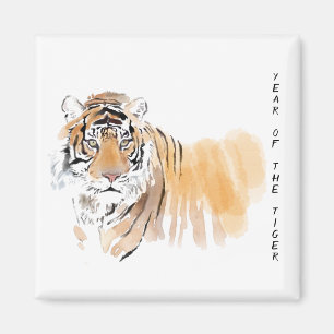 Original Tiger Watercolor Chinese Zodiac SqM Magnet