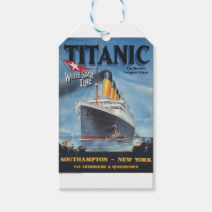 Original titanic vintage poster 1912 gift tags
