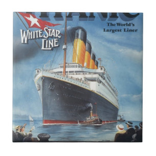 Original titanic vintage poster 1912 tile