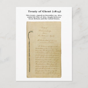 ORIGINAL Treaty of Ghent 8 Stat. 218 1814 Postcard