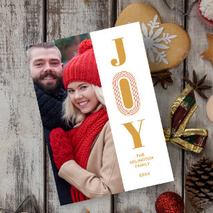 Original Trend JOY Quote Christmas Gold Photo Holiday Card