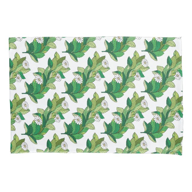 Original Trendy flowers of camomile floral pattern Pillowcase (Front-Left)