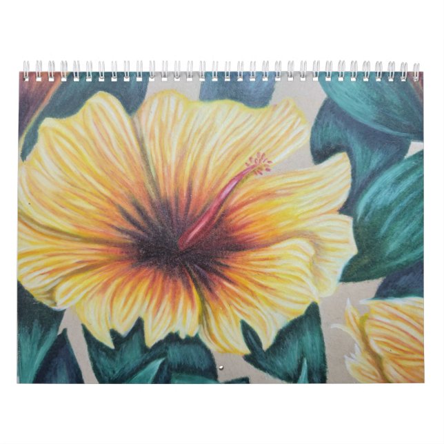 Original tropical flower drawing calendar (Cover)