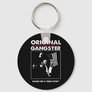 Original Trump Gangster For President 47 Patriotic Key Ring
