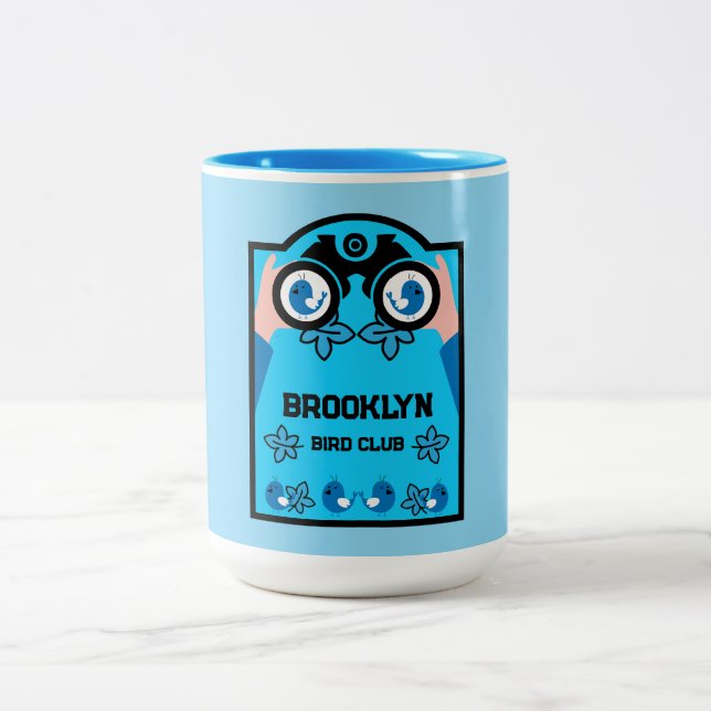 Original Unique Birdwatcher Two-Tone Coffee Mug (Center)