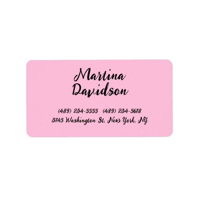 Original Unique Pink Creative Calligraphy Label (Front)