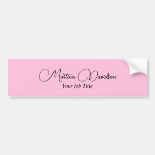 Original Unique Pink Creative Handwriting Bumper Sticker