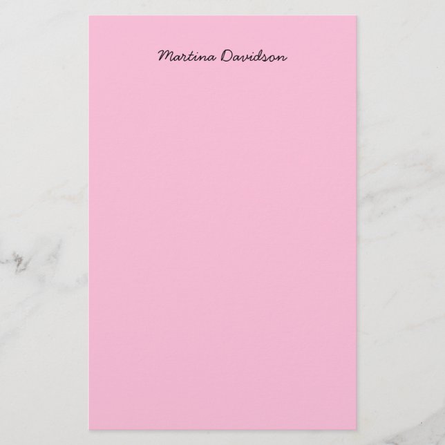 Original Unique Pink Creative Handwriting Stationery (Front)