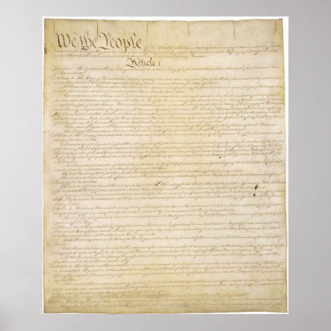 Original United States Constitution Page 1 Poster (Front)
