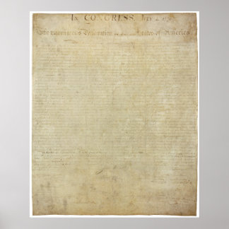 ORIGINAL United States Declaration of Independence Poster