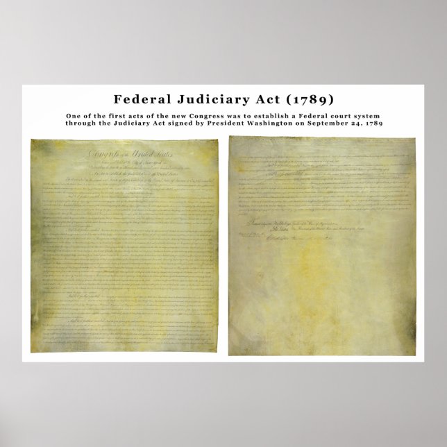 ORIGINAL United States Judiciary Act of 1789 Poster (Front)