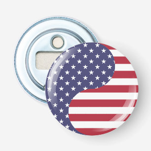 Original USA patriotic Ying Yang Symbol Bottle Opener