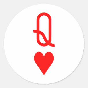 Original Valentine's Day Queen of hearts symbol Classic Round Sticker