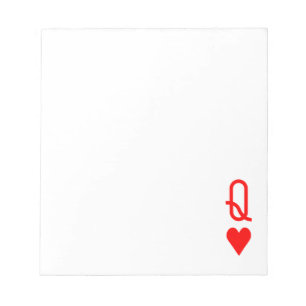 Original  Valentine's Day Queen of hearts symbol Notepad